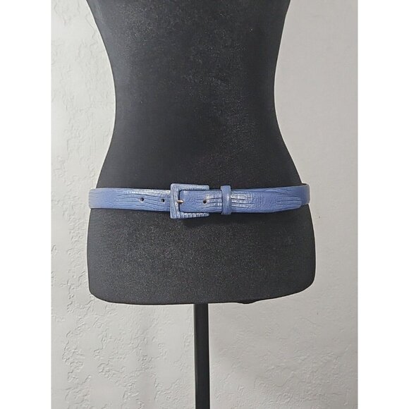Talbots Accessories - Vintage Talbots Genuine Lizard Grain Leather Belt Large Blue 90s U.S.A 83-110